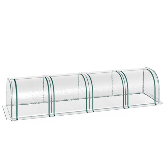 Outsunny Tunnel Greenhouse Steel Frame with Zipper Doors, Clear S0671129890