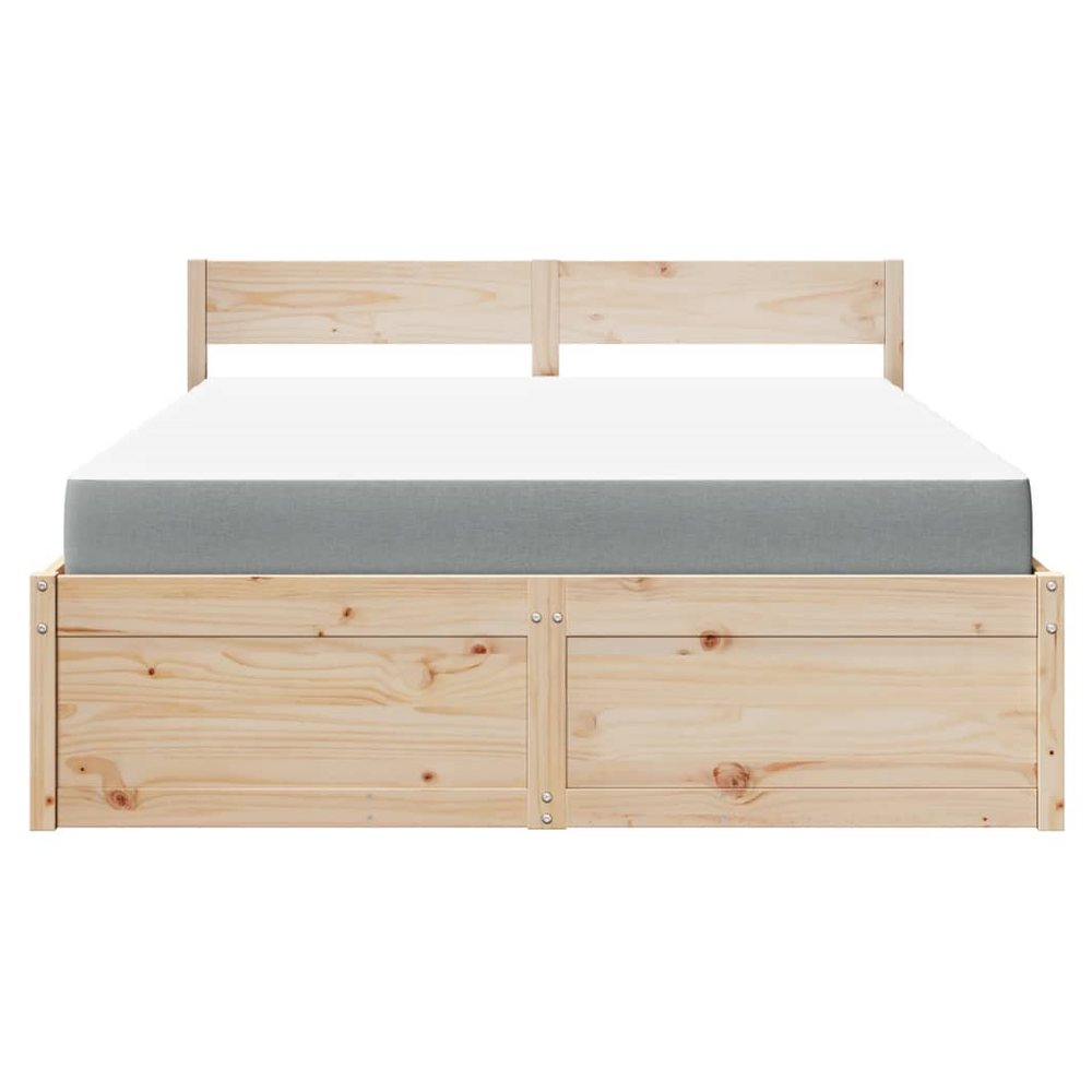 vidaXL Bed with Drawers and Mattress 140x200 cm Solid Wood Pine S0671489377