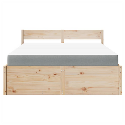 vidaXL Bed with Drawers and Mattress 140x200 cm Solid Wood Pine S0671489377