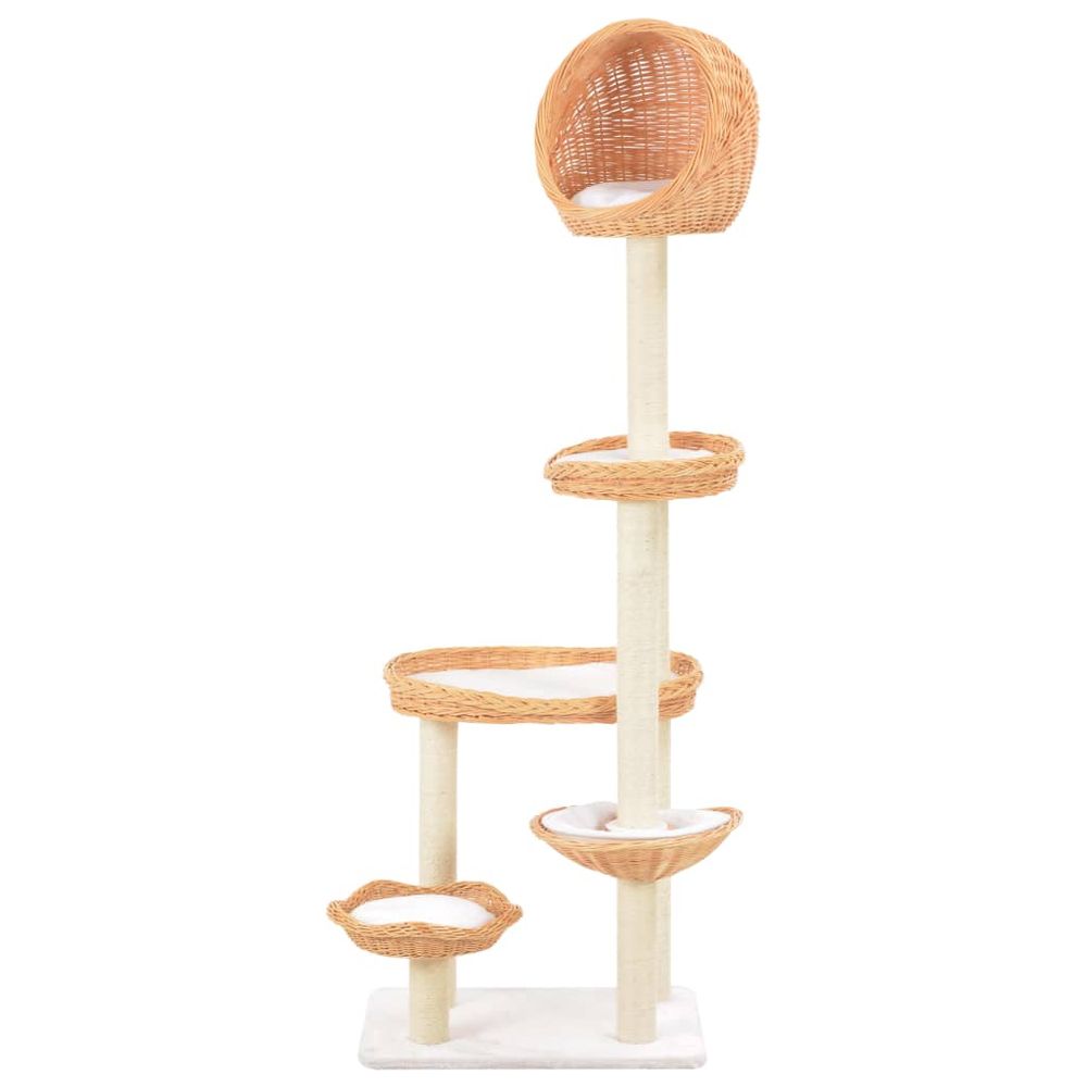 vidaXL Cat Tree with Sisal Scratching Post Natural Willow Wood S069789532