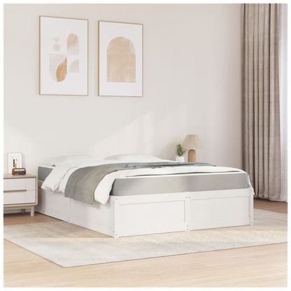 vidaXL Bed with Mattress White 140x200 cm Solid Wood Pine S0671489428