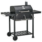 Charcoal BBQ Grill Smoker Trolley with Shelves, Bottle Opener and Wheels V0671440109