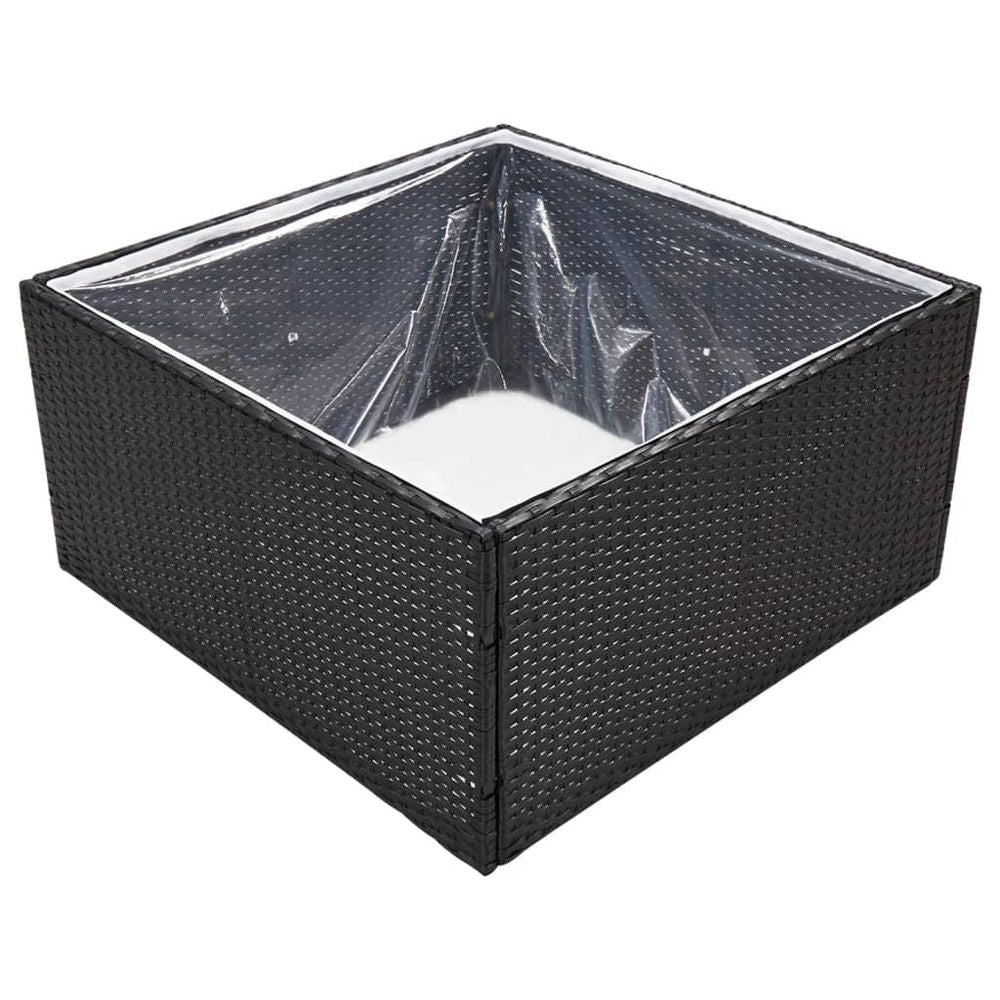 Garden Planter Black 80x80x40 cm Poly Rattan S067940894