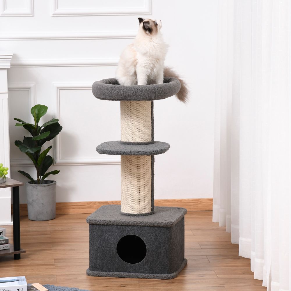 Cat Tree Kitten Tower Pet Furniture w/ Scratching Post Condo Perches Pawhut S0671081221