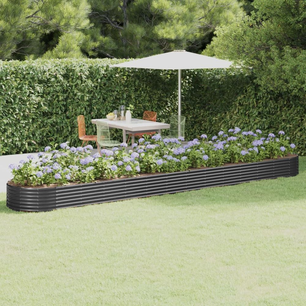 vidaXL Garden Raised Bed Powder-coated Steel 100x100x36 cm Brown S0671026647