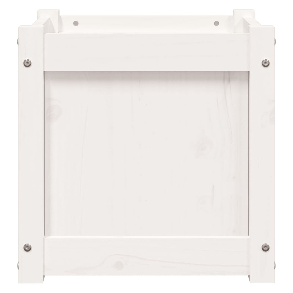 vidaXL Garden Planter White 40x40x40 cm Solid Wood Pine S0671384706