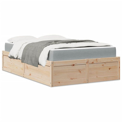 vidaXL Bed with Mattress 120x200 cm Solid Wood Pine S0671489391