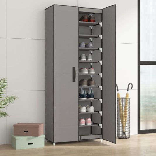 vidaXL Shoe Cabinet Grey 60x30x166 cm Fabric S0671076729