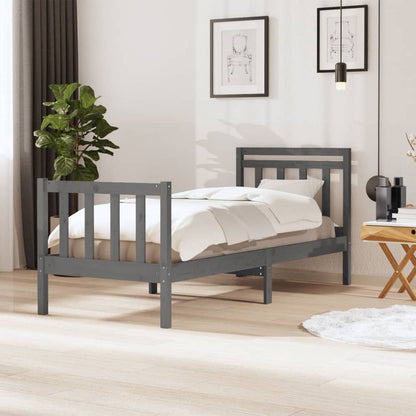 vidaXL Bed Frame White Solid Wood 140x190 cm S067942590