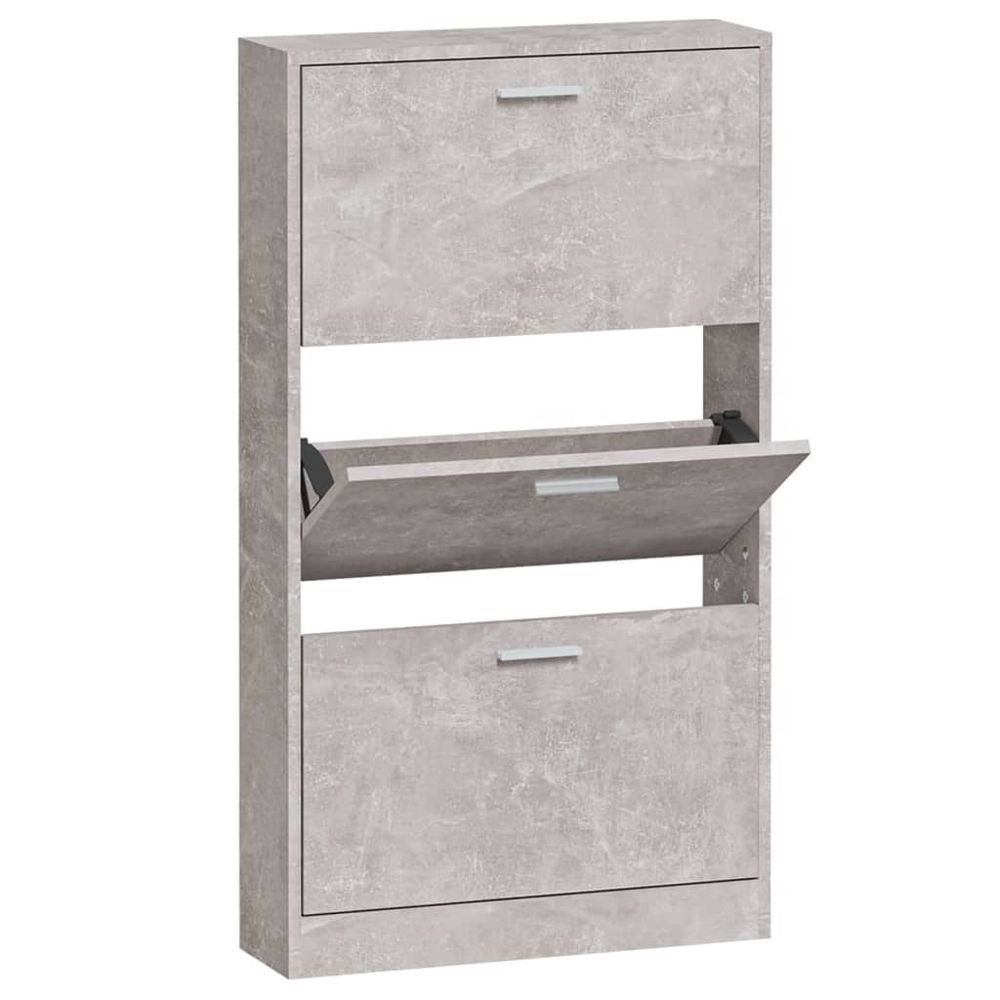 Shoe Cabinet Concrete Grey 59x17x108 cm Engineered Wood S0671092714