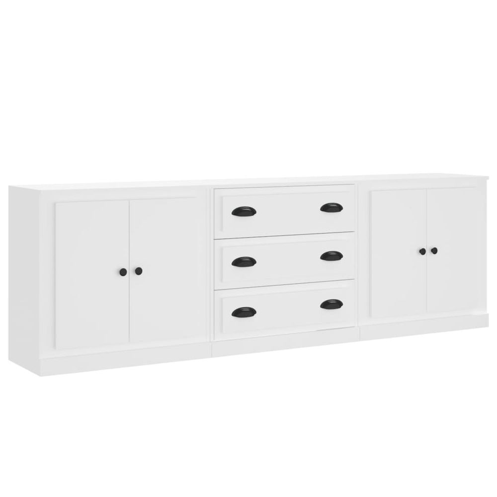 Sideboards 3 pcs White Engineered Wood V0671210485