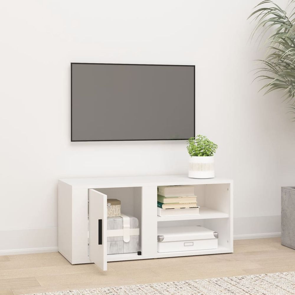 vidaXL TV Cabinet White 80x31,5x36 cm Engineered Wood V0671393611