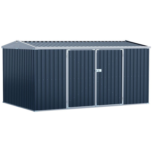 Outdoor Garden Storage Shed Steel Tool Storage Box for Backyard Grey Outsunny S0671080235