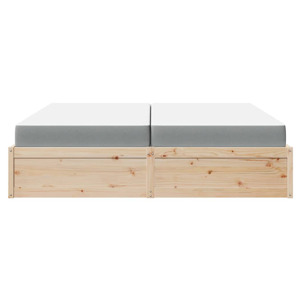 vidaXL Bed with Mattress 200x200 cm Solid Wood Pine S0671489419