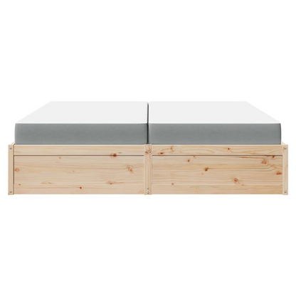 vidaXL Bed with Mattress 200x200 cm Solid Wood Pine S0671489419