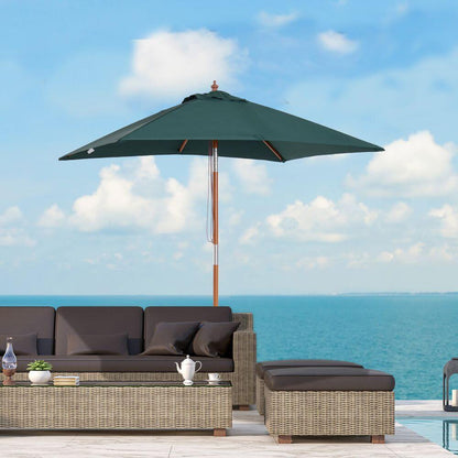 2m x 1.5m Patio Garden Parasol Sunshade Canopy Outdoor Backyard Furniture 6 Ribs V067942460