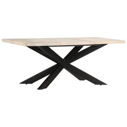 Dining Table 180x90x76 cm Solid Rough Mango Wood V069865025