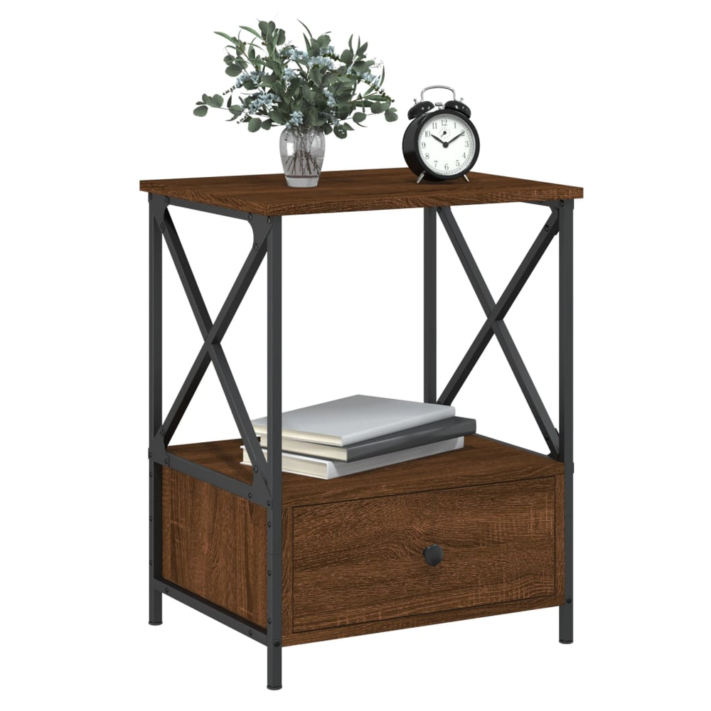 vidaXL Bedside Tables 2 pcs Brown Oak 50x41x65 cm Engineered Wood S0671263021