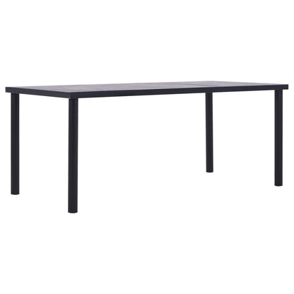 Dining Table Black and Concrete Grey 120x60x75 cm MDF V0671186705