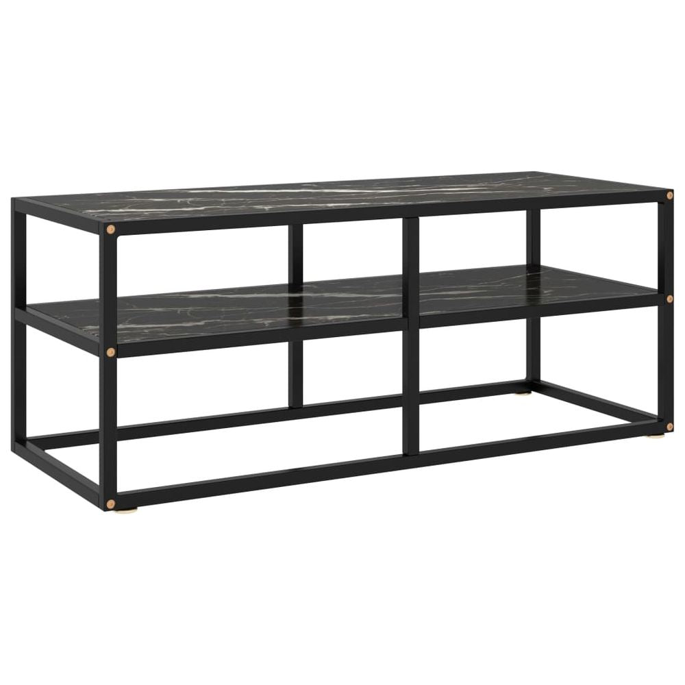 vidaXL TV Cabinet Black with Black Glass 120x40x40 cm V0671354871