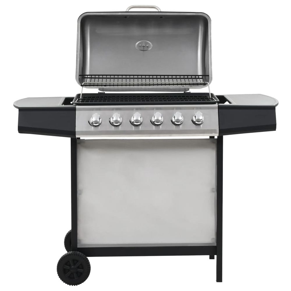 Gas BBQ Grill with 6 Cooking Zones Stainless Steel Silver S069863462