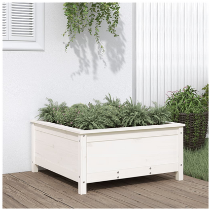 vidaXL Garden Planter White 82.5x82.5x39 cm Solid Wood Pine S0671357748