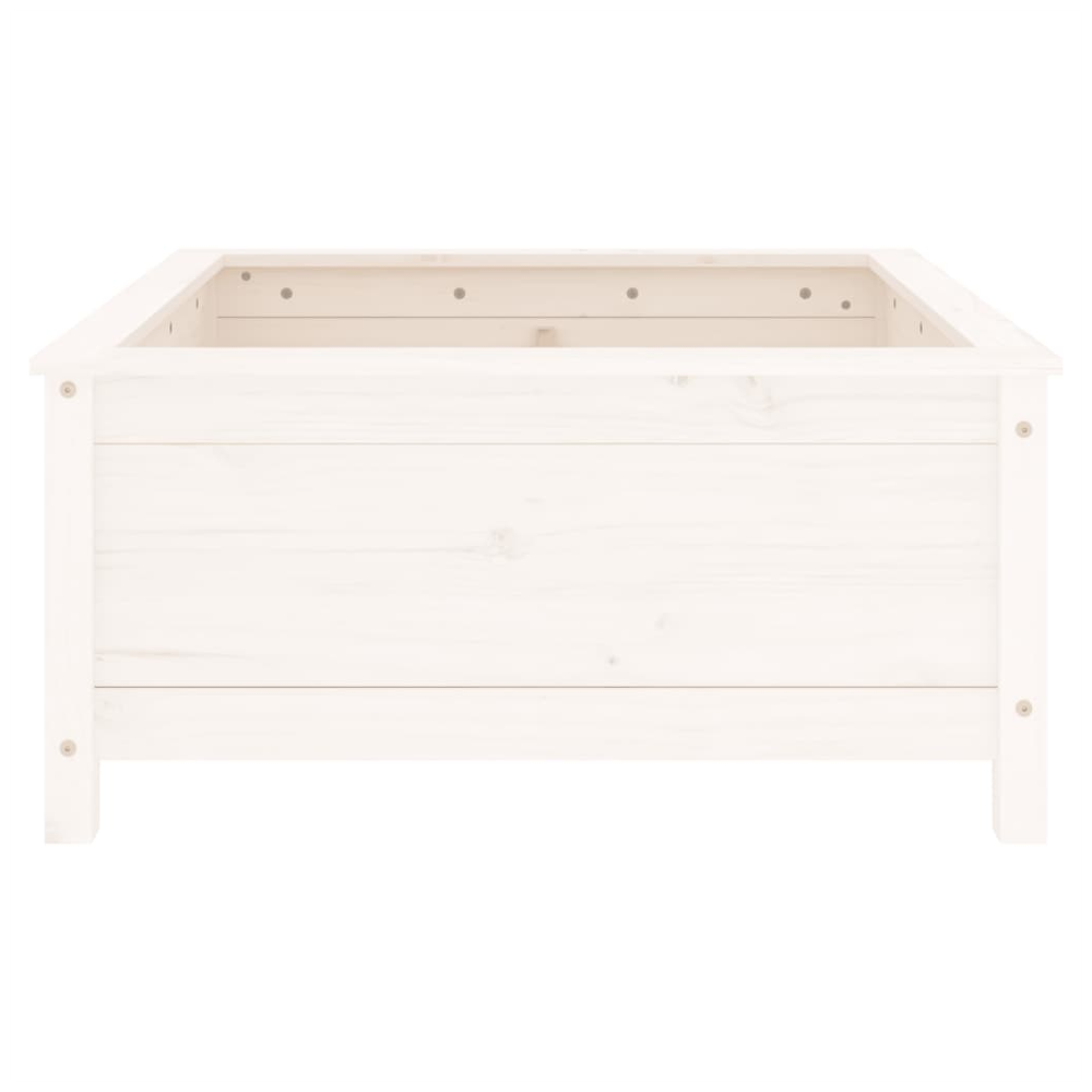 vidaXL Garden Planter White 82.5x82.5x39 cm Solid Wood Pine S0671357748