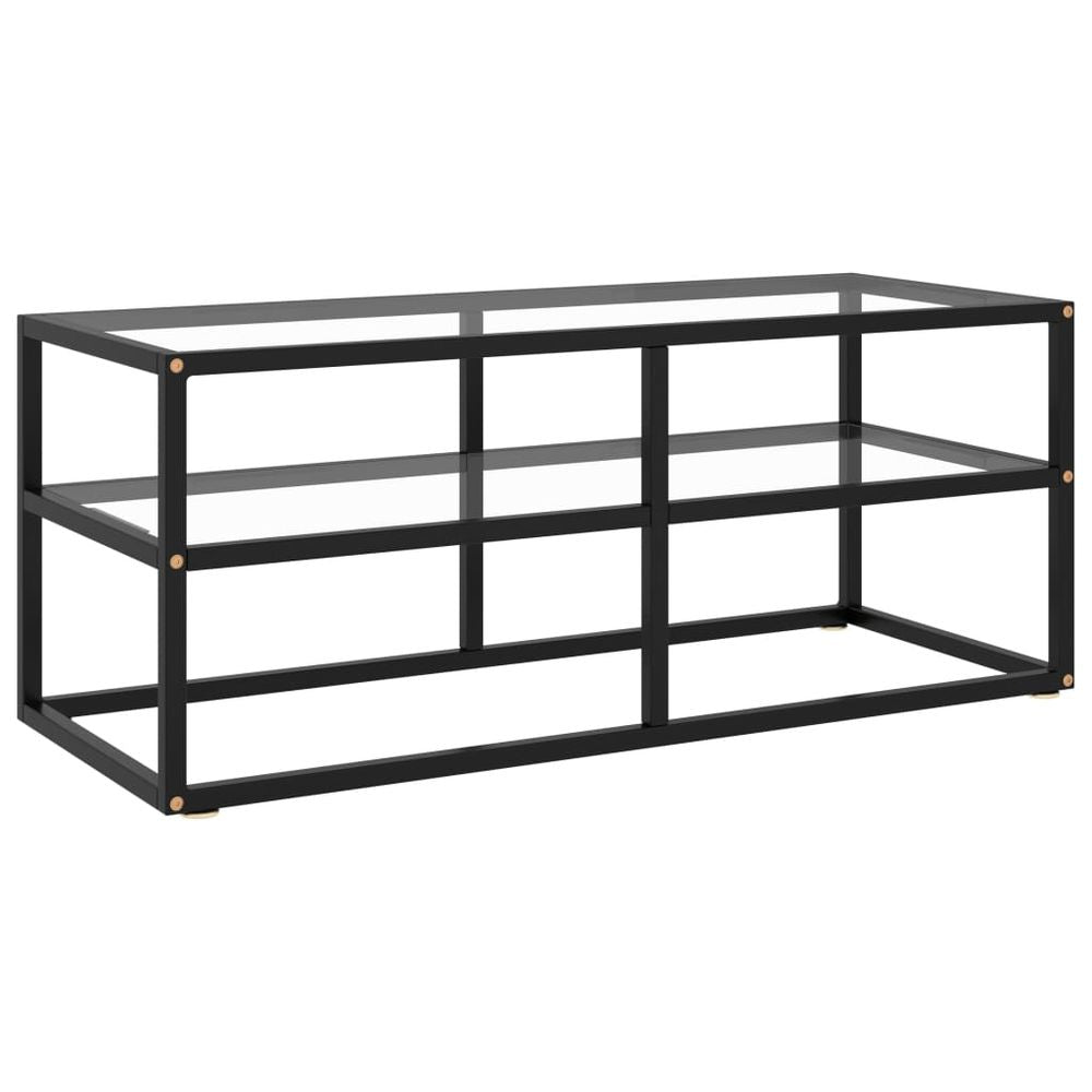 vidaXL TV Cabinet Black with Black Glass 120x40x40 cm V0671354868