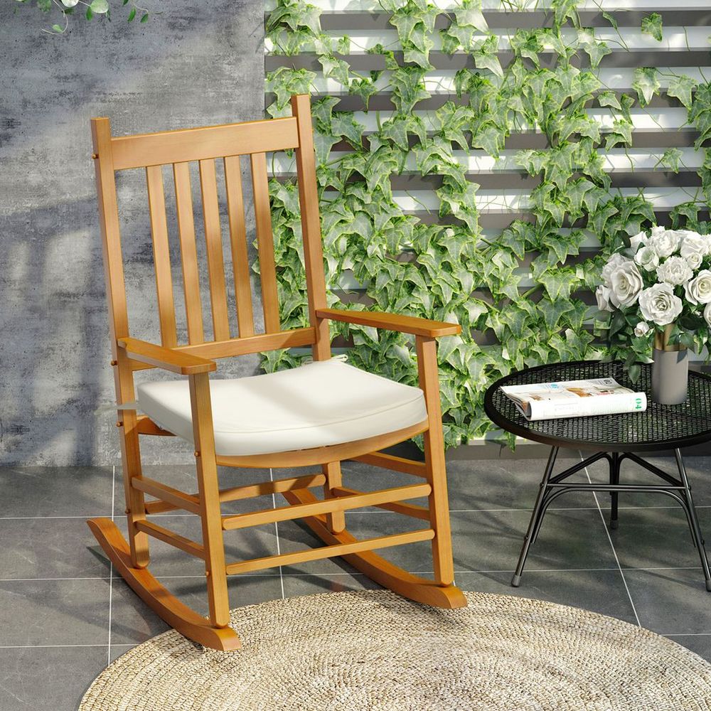 Outsunny Set of 6 Chair Cushion Seat Pads Dining Chair w/ Straps Indoor Outdoor S0671133016