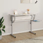 vidaXL Craft Desk White&Grey 110x53x(58-87) cm Engineered Wood&Steel V0671201855