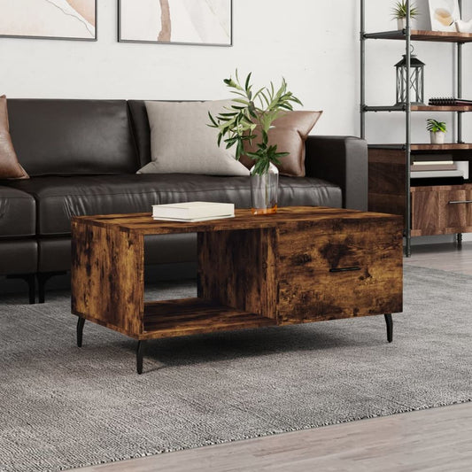 vidaXL Coffee Table Smoked Oak 90x50x40 cm Engineered Wood S0671257560