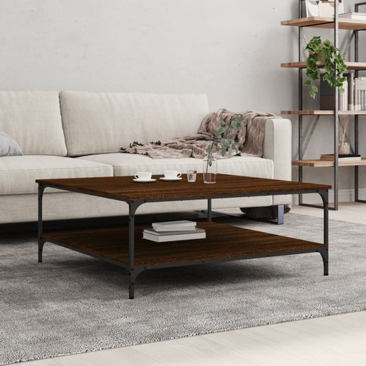 vidaXL Coffee Table Brown Oak 100x100x40 cm Engineered Wood S0671256716