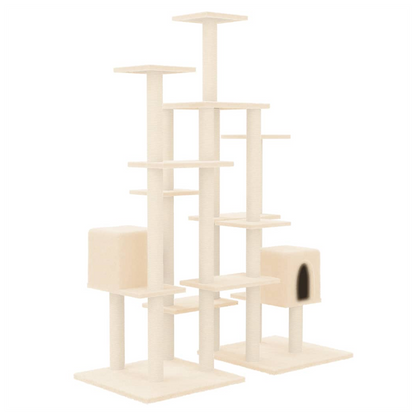 vidaXL Cat Tree with Sisal Scratching Posts Cream 145 cm S0671097567