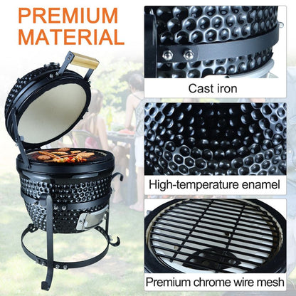 Cast Iron Ceramic Charcoal BBQ Oven Black S067941723