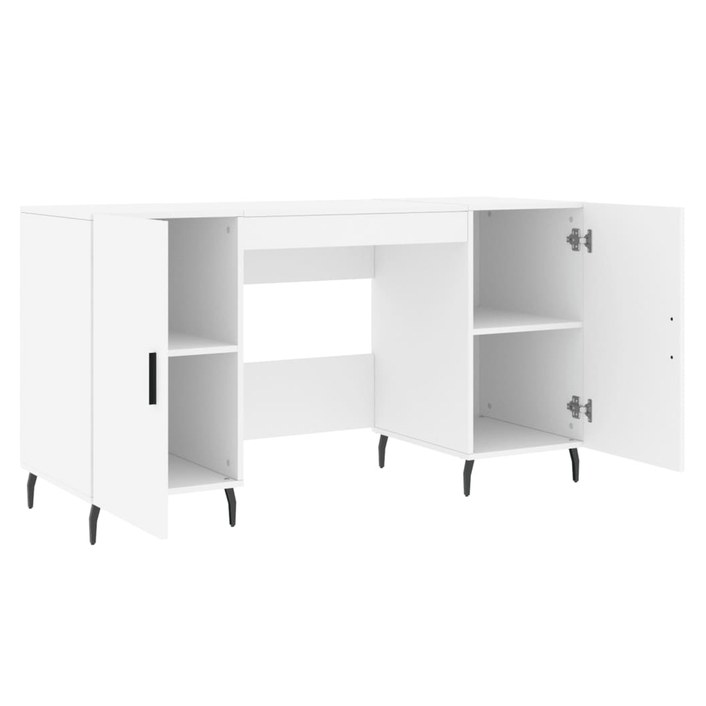 vidaXL Desk White 140x50x75 cm Engineered Wood S0671256724