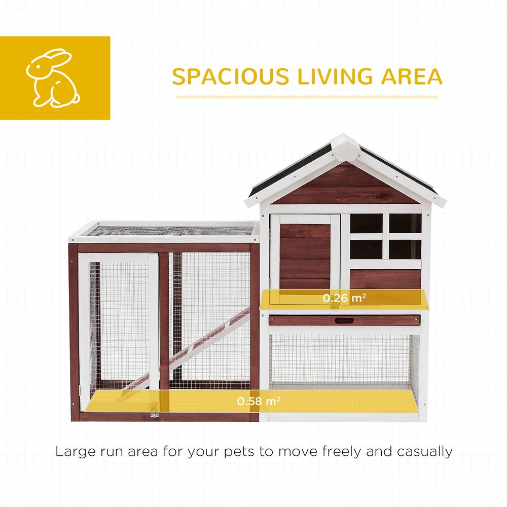 122cm Rabbit Hutch Cage Bunny House Wooden Habitat Pet Small Animal w/ Tray Ramp S0671071149