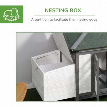 Chicken Coop Small Animal Pet Cage w/ Nesting Box Outdoor Run Backyard Wooden S0671071152