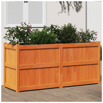 vidaXL Garden Planter Wax Brown 150x50x70 cm Solid Wood Pine S0671394904