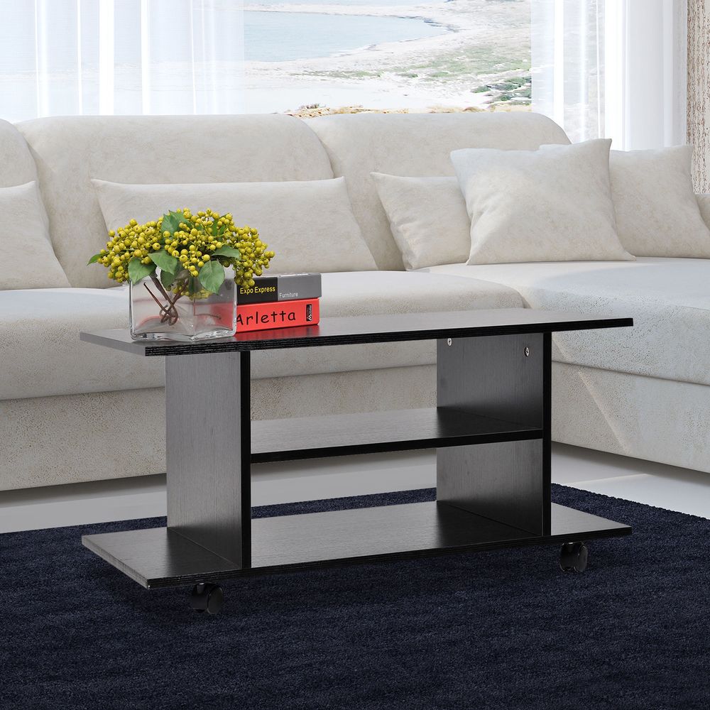 Mobile TV Stand Bookshelves in Black S0671071550