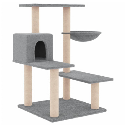 vidaXL Cat Tree with Sisal Scratching Posts Light Grey 82.5 cm S0671260687