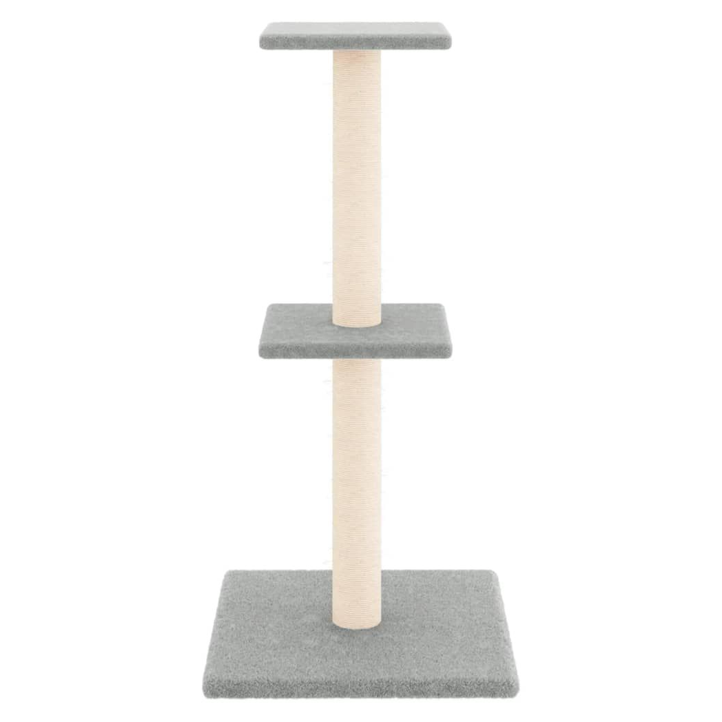 vidaXL Cat Tree with Sisal Scratching Posts Light Grey 73 cm S0671262187