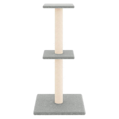 vidaXL Cat Tree with Sisal Scratching Posts Light Grey 73 cm S0671262187