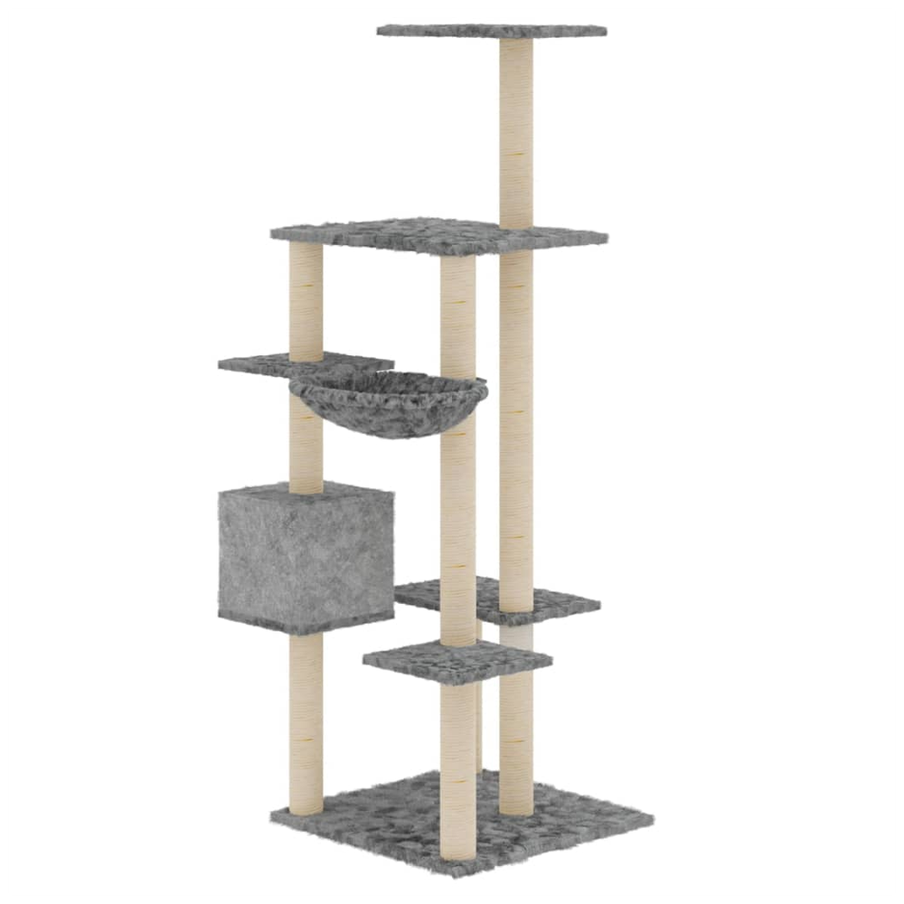 vidaXL Cat Tree with Sisal Scratching Posts Cream 142 cm V0671091759