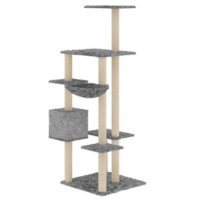 vidaXL Cat Tree with Sisal Scratching Posts Cream 142 cm V0671091759