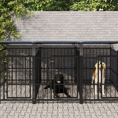 Outdoor Dog Kennel Steel 103 x 198 x 128 cm to 976 x 198 x 128 cm V0671100126