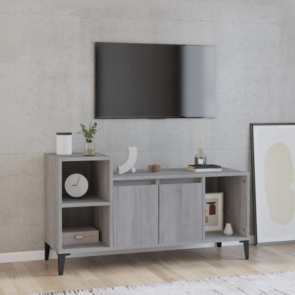 vidaXL TV Cabinet White 100x35x55 cm Engineered Wood S0671093598