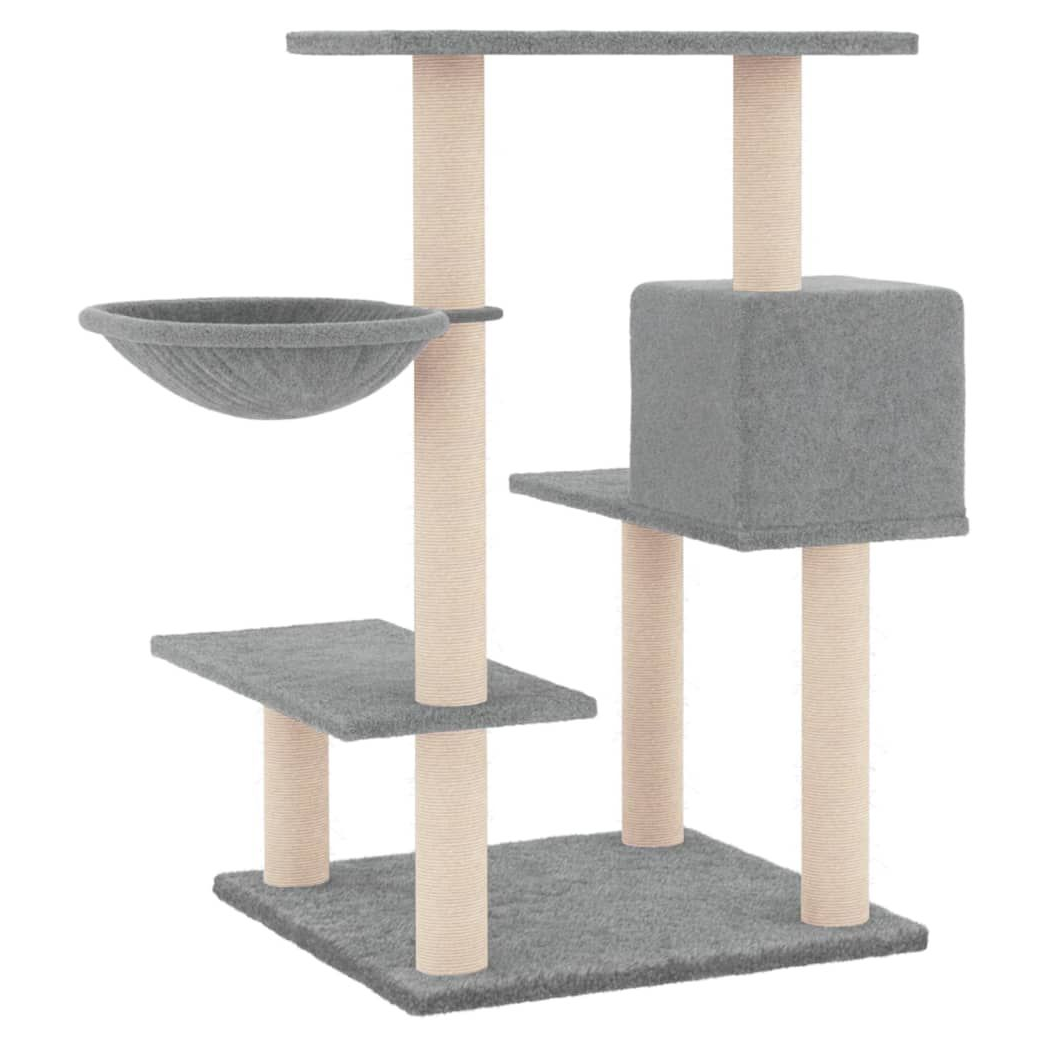 vidaXL Cat Tree with Sisal Scratching Posts Light Grey 82.5 cm S0671260687