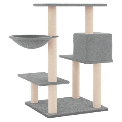 vidaXL Cat Tree with Sisal Scratching Posts Light Grey 82.5 cm S0671260687