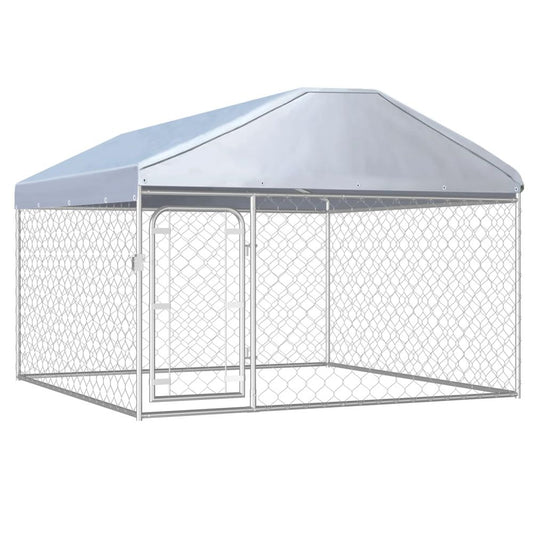 Outdoor Dog Kennel with Roof 100x100x125 cm V0671186196