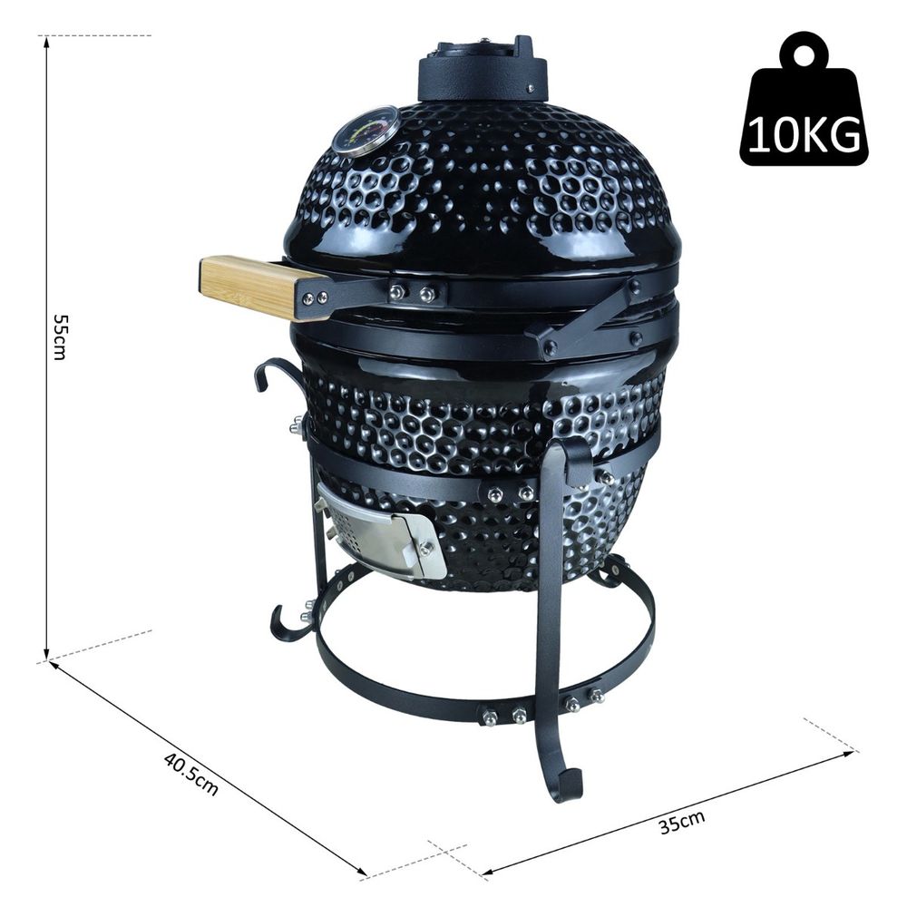 Cast Iron Ceramic Charcoal BBQ Oven Black S067941723